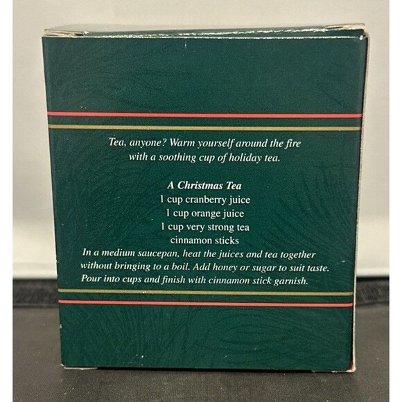 Vtg Tiny TeaPot Christmas Ornament Porcelain Carlton Cards 1998 Cottage Granny - Picture 2 of 2